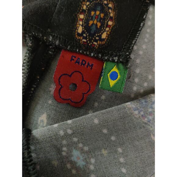 Farm Rio Green Rayon Cut Out Neck & Back Bell Sleeve Mini Swing Dress PP - Picture 8 of 9